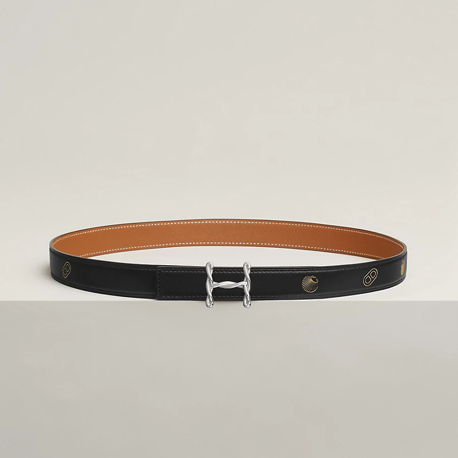 H Torsade belt buckle & Hermès sur Mer reversible leather strap 24 mm - Image 1